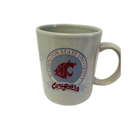 Coffee Mug Washington State University Cougars Gray Burgundy 3 3/4" 10oz - Picture 1 of 7